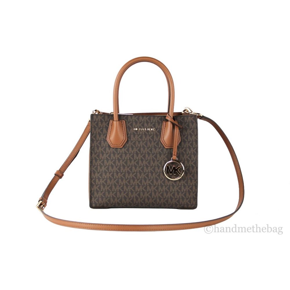 NEW Michael Kors Mercer Medium Messenger Crossbody Brown Leather Handbag Purse - Picture 8 of 9